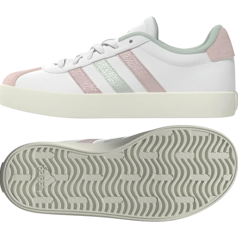 Adidas Girls Sneaker VL Court 3.0 K White/Linen Green/Sandy Pink Metallic