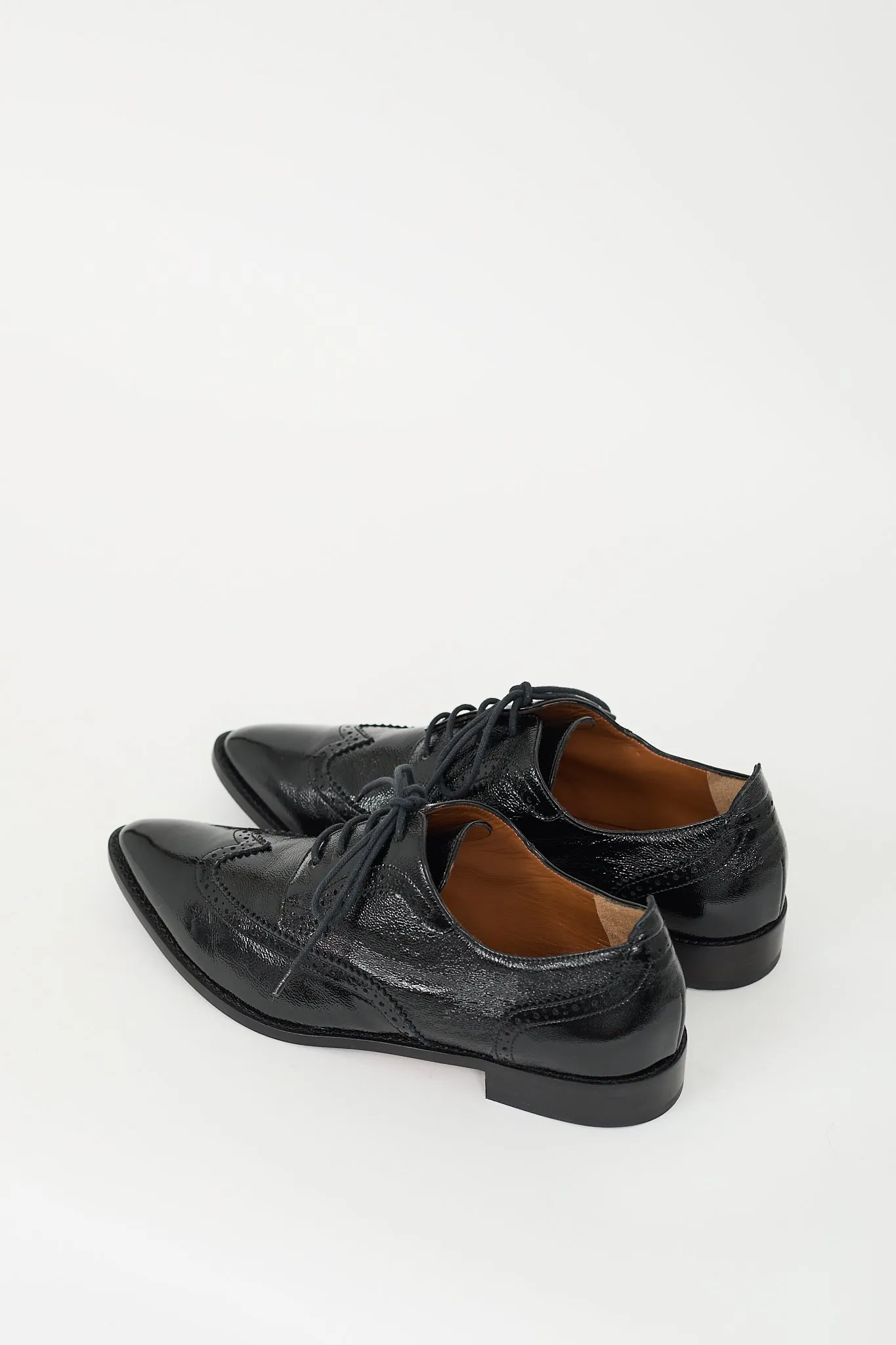 Black Patent Leather Brogue Derby