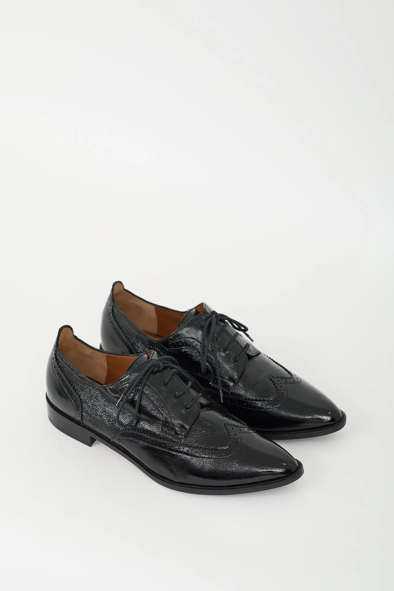 Black Patent Leather Brogue Derby