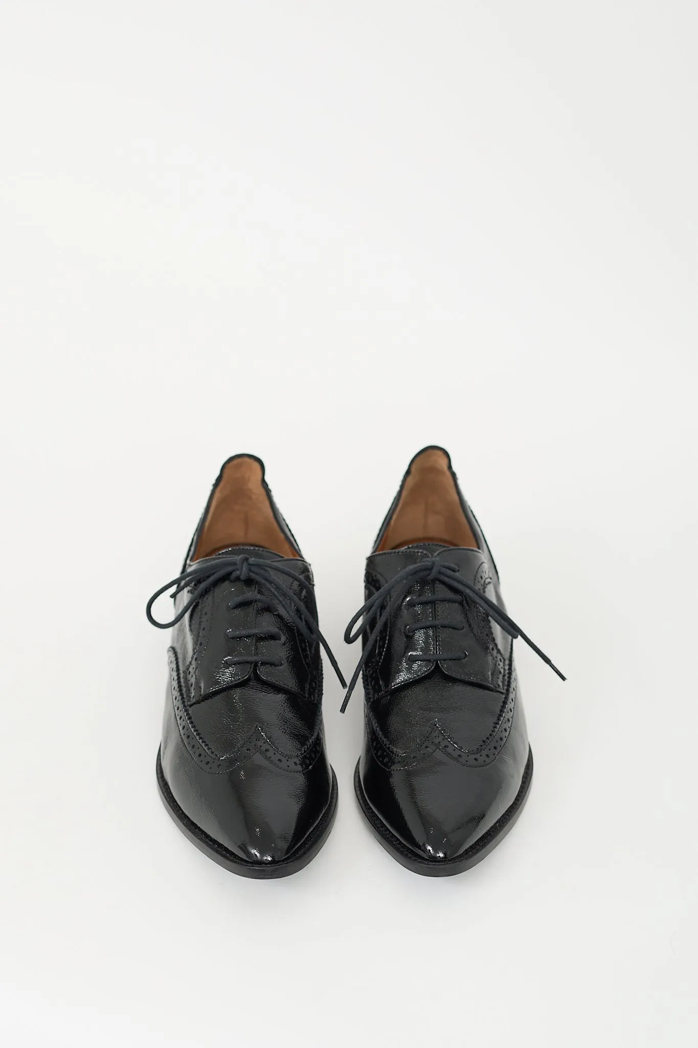 Black Patent Leather Brogue Derby