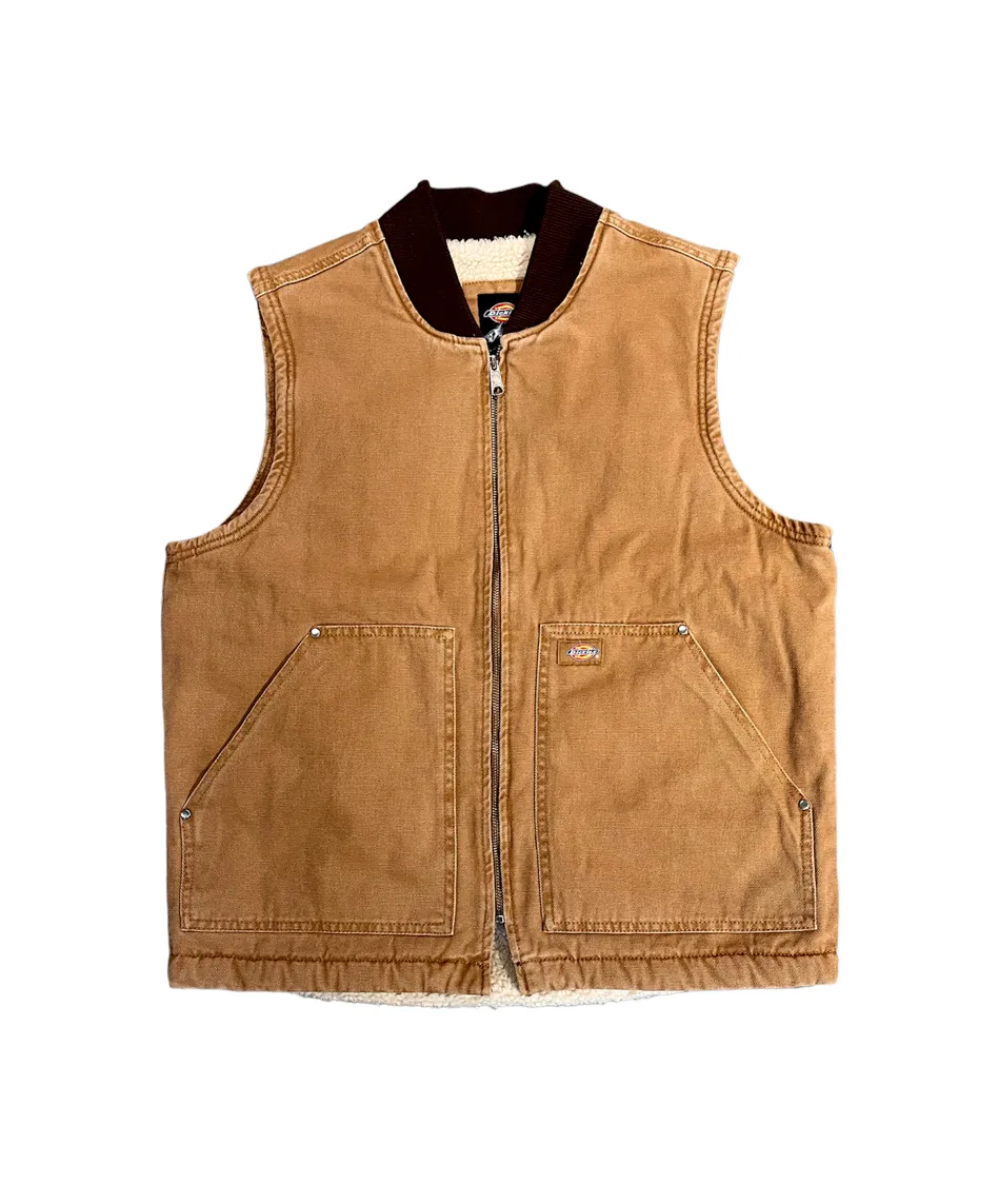 Dickies Skateboarding DC Duck Lined Vest - Brown Duck