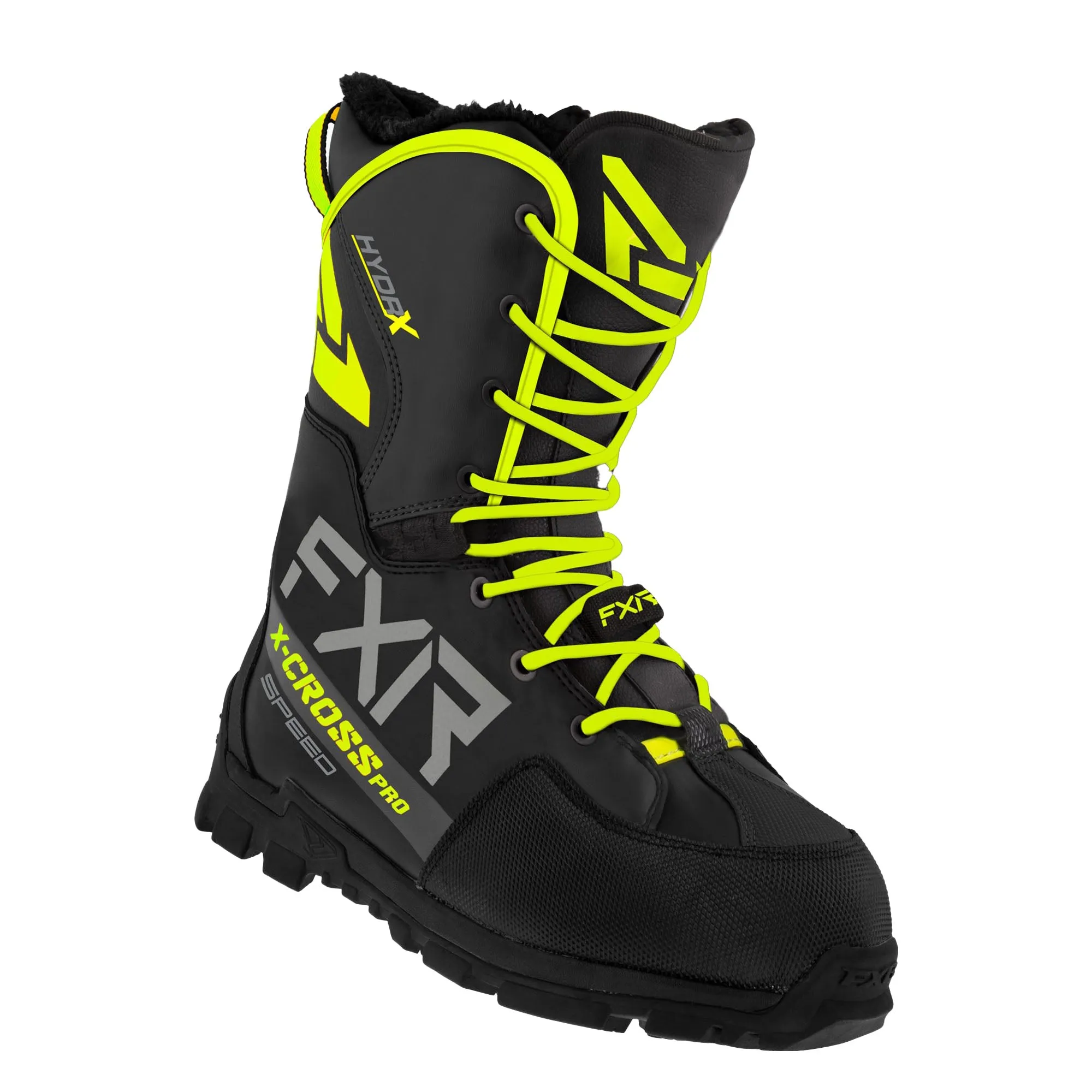 FXR  X-Cross Pro Speed Snow Boots Waterproof Insulated Fixed Liner Black Hi-Vis