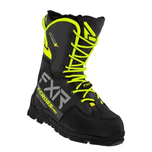 FXR  X-Cross Pro Speed Snow Boots Waterproof Insulated Fixed Liner Black Hi-Vis
