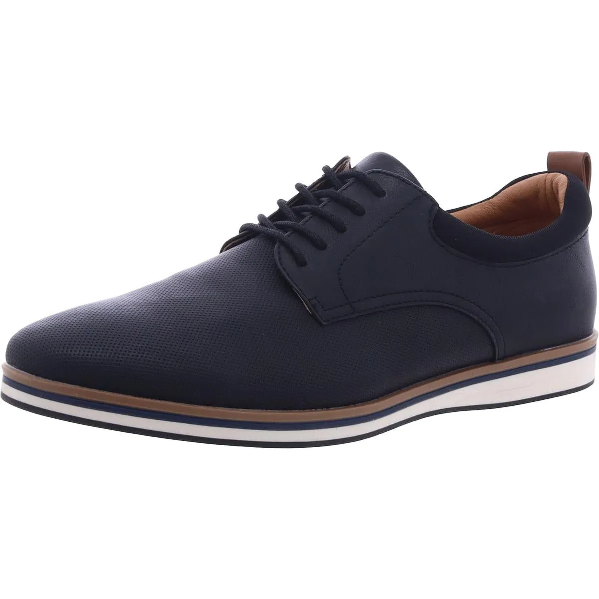 J. Ferrar Mens Faux Leather Memory Foam Derby Shoes