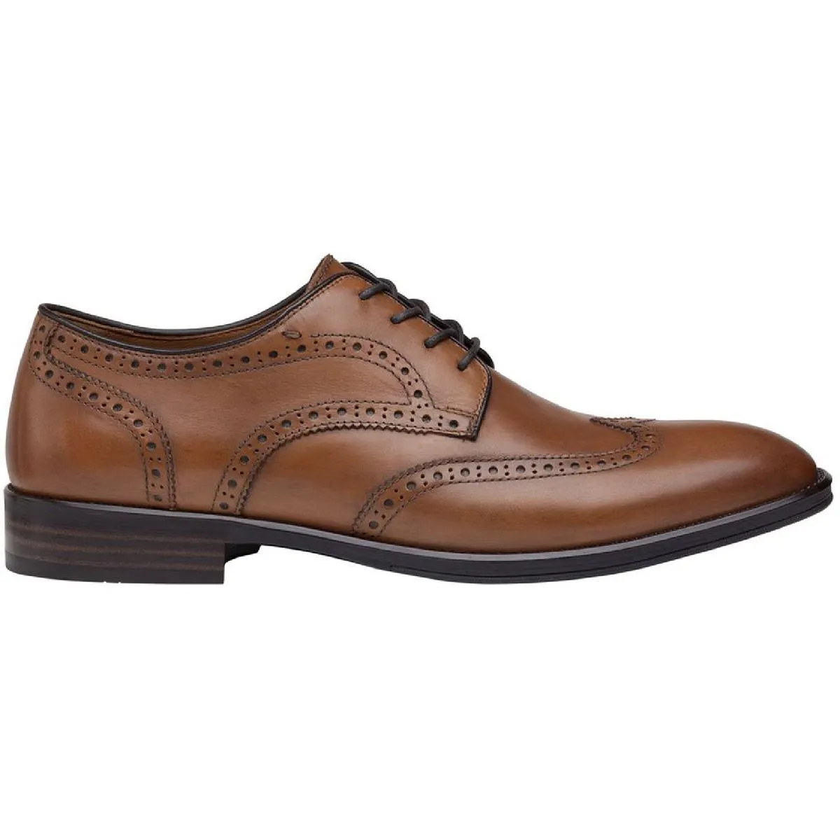 Johnston & Murphy Mens Henrick Leather Wing Tip Derby Shoes
