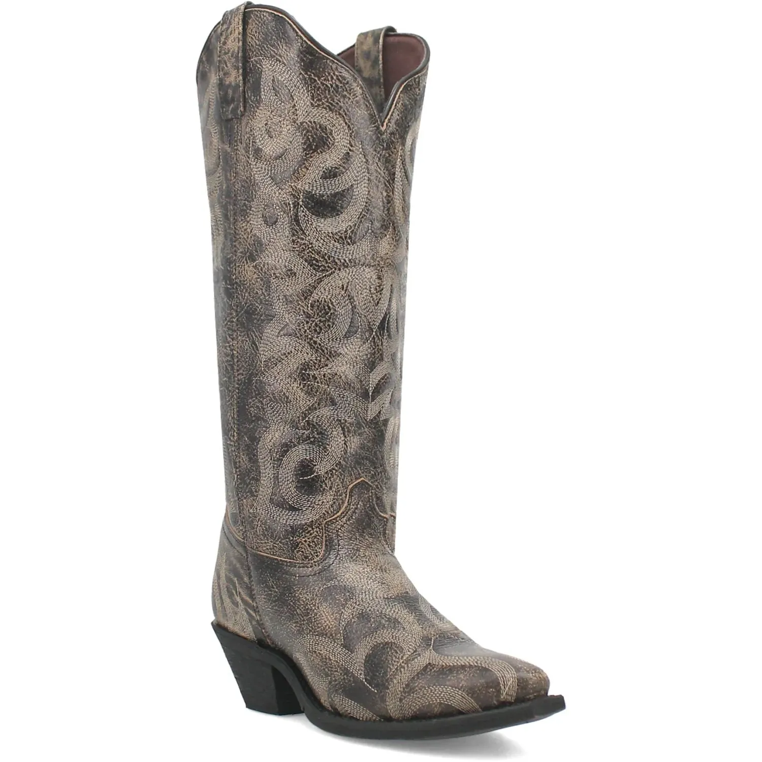 'Laredo' Women's 15" Twyla Zippered Western Snip Toe - Black