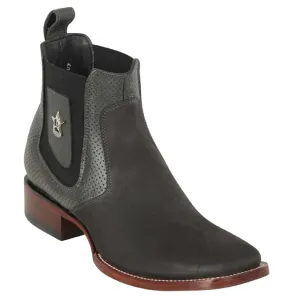 Los Altos Boots Mens #82BV16309 Ankle Boot Wide Square Toe | Style Nobuck Boots | Color Gray