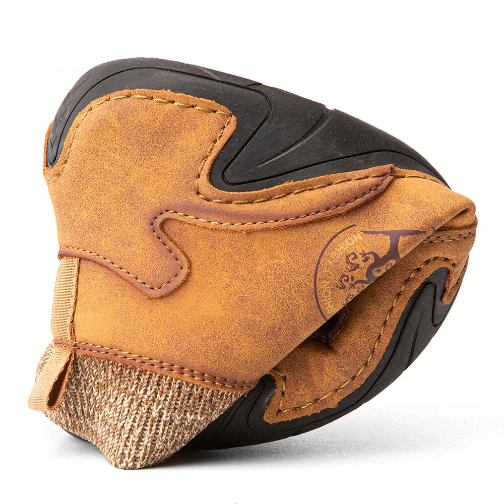 Men's Ankle Boots in Microfiber Leather with a Front Zip