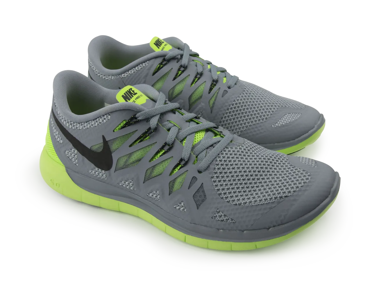 Nike Men's Free 5.0 Running Shoes Magnet Grey/Black/Electric Green