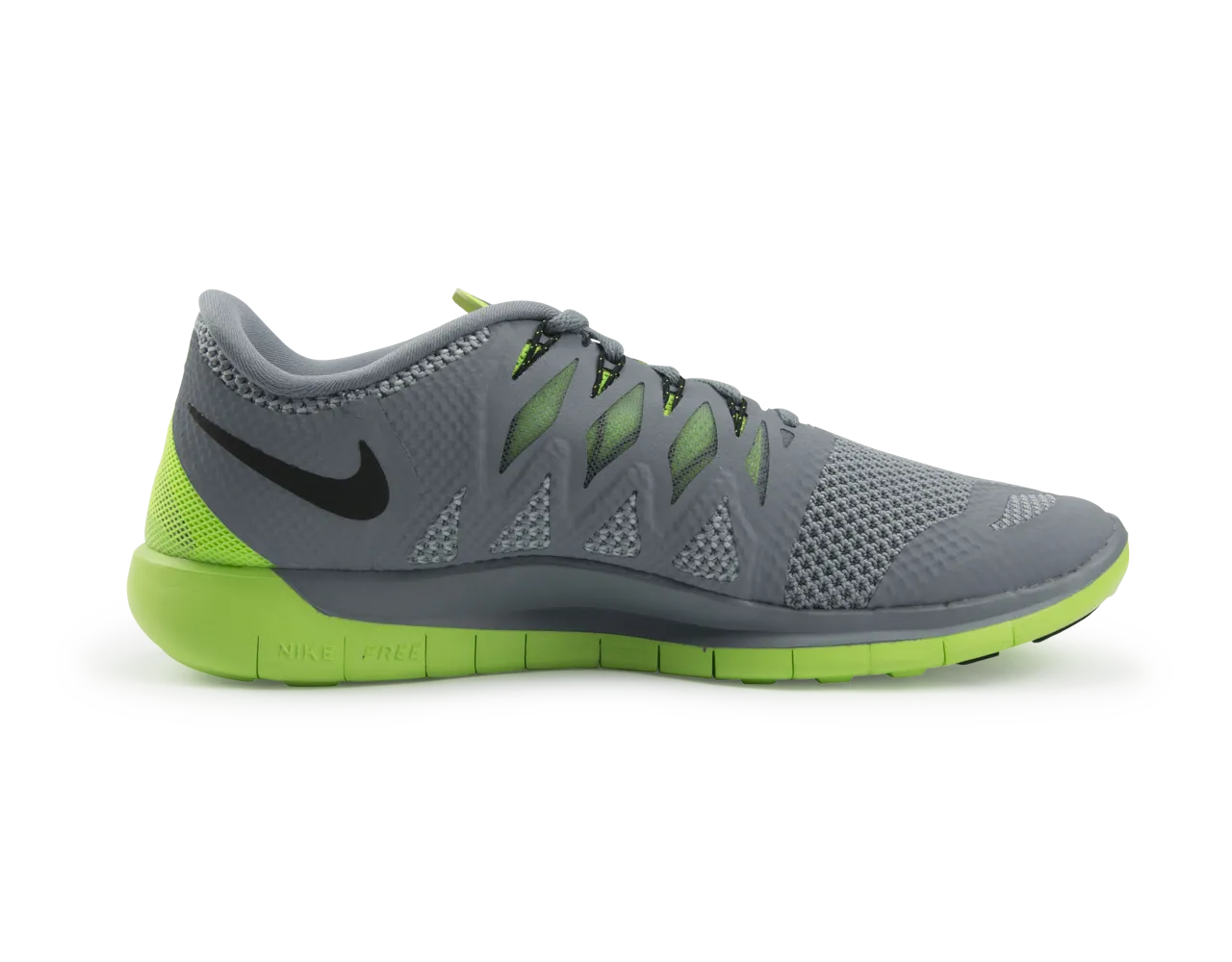 Nike Men's Free 5.0 Running Shoes Magnet Grey/Black/Electric Green