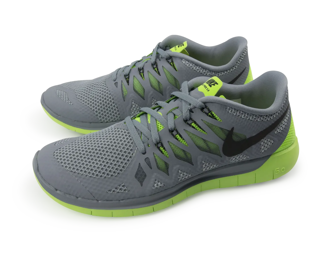 Nike Men's Free 5.0 Running Shoes Magnet Grey/Black/Electric Green