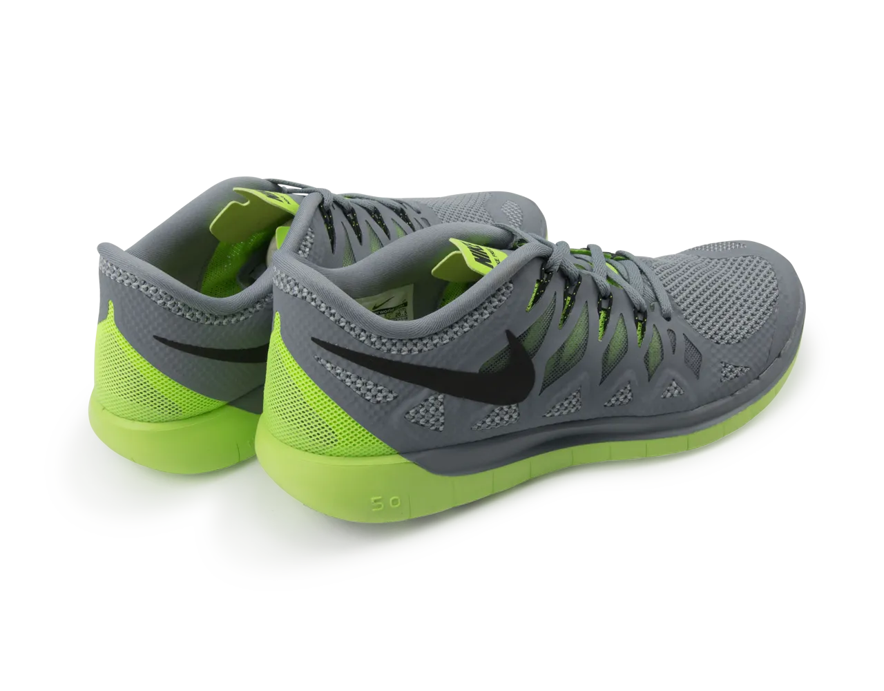 Nike Men's Free 5.0 Running Shoes Magnet Grey/Black/Electric Green