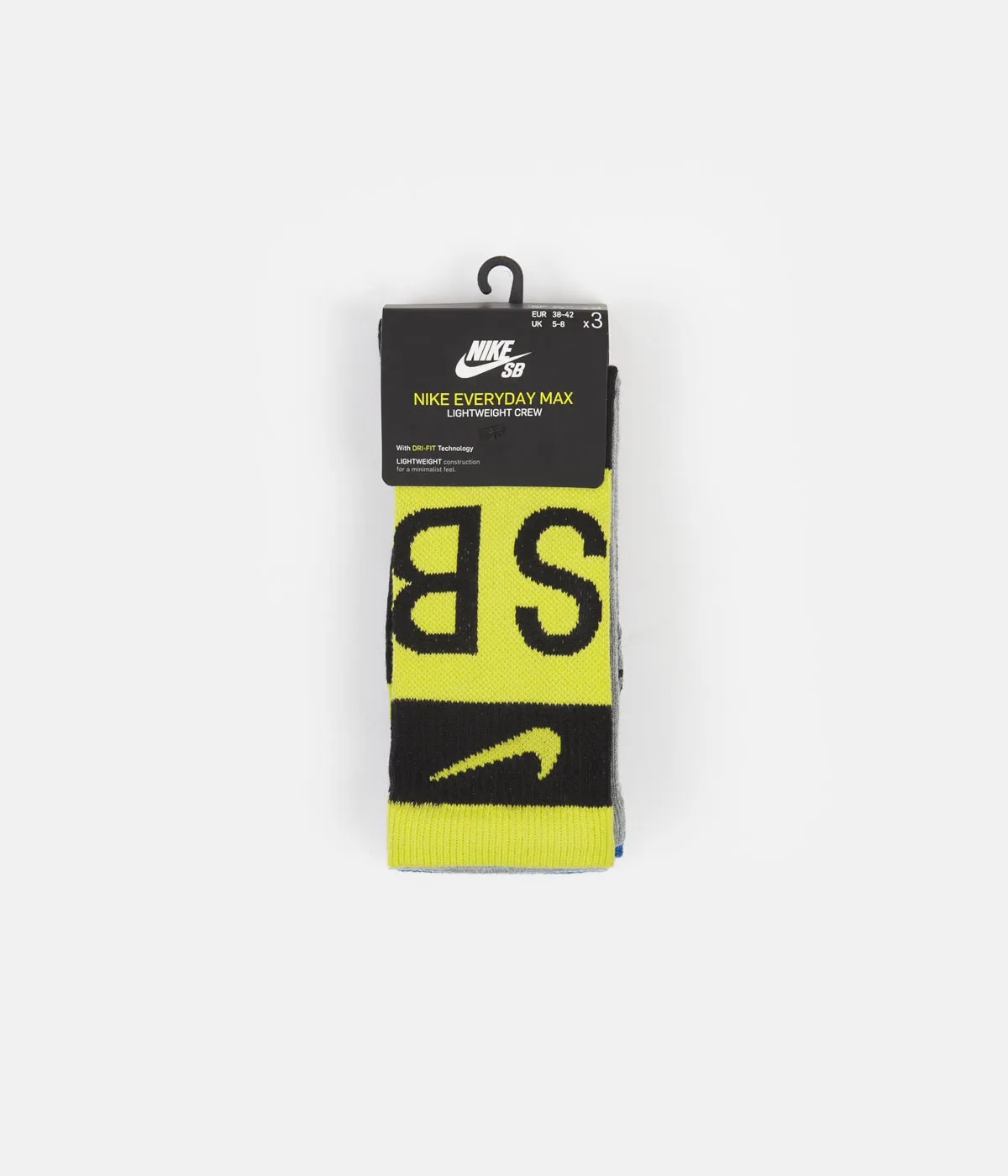 Nike SB Everyday Max Lightweight Crew Socks (3 Pair) - Multicolour / Black