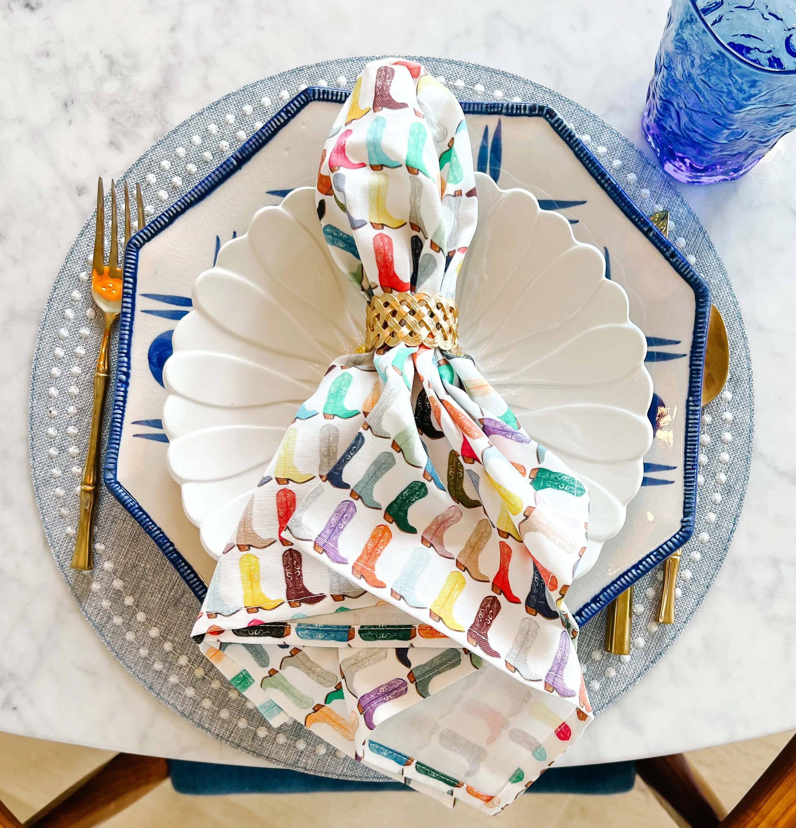 Rainbow Boot Napkins - Set of 4