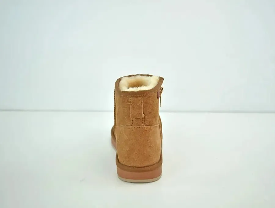 Sheepskin Snow Boots with Zipper - Warm and Stylish Winter Footwear