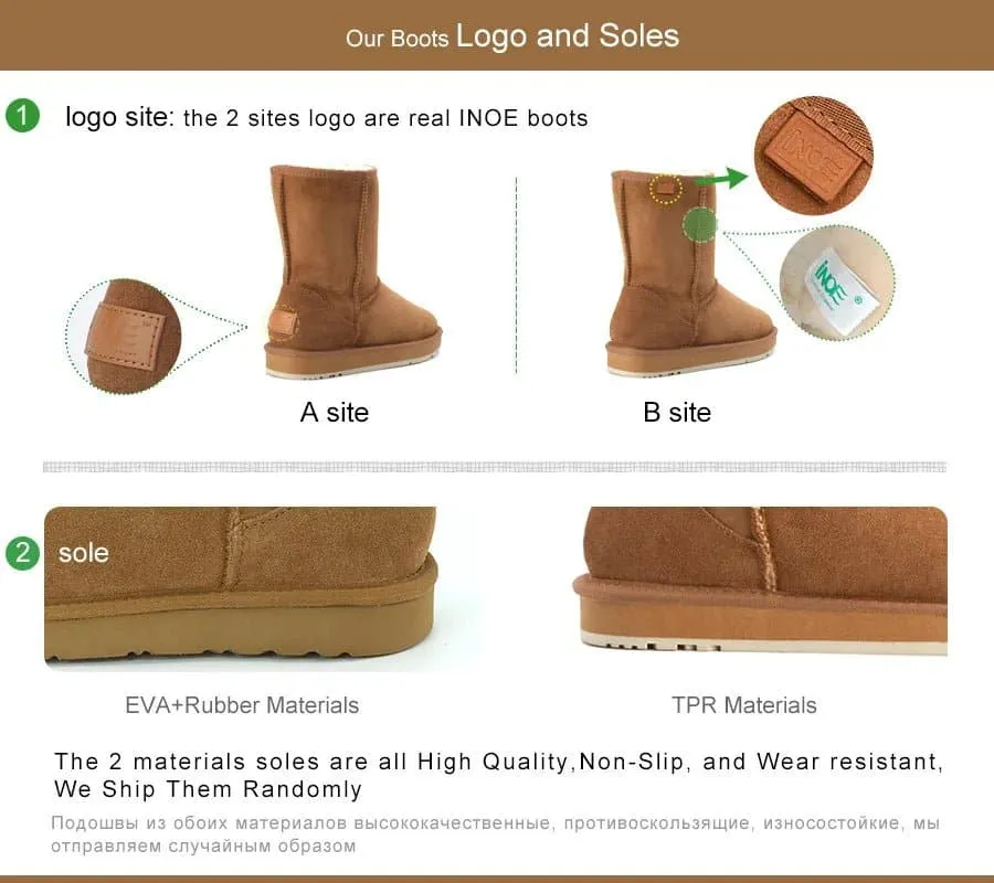 Sheepskin Snow Boots with Zipper - Warm and Stylish Winter Footwear