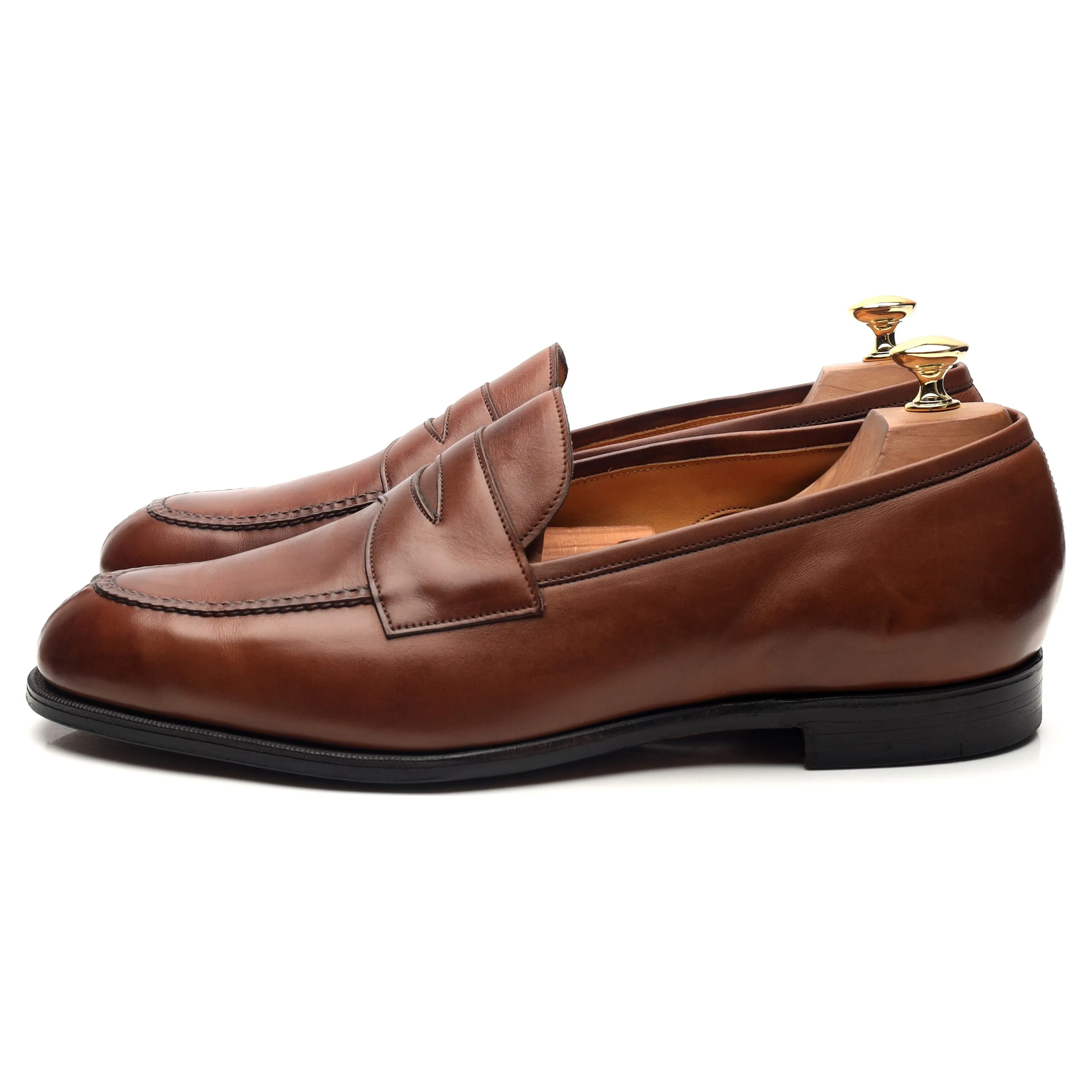 'Sloane' Brown Leather Loafers UK 10.5 F
