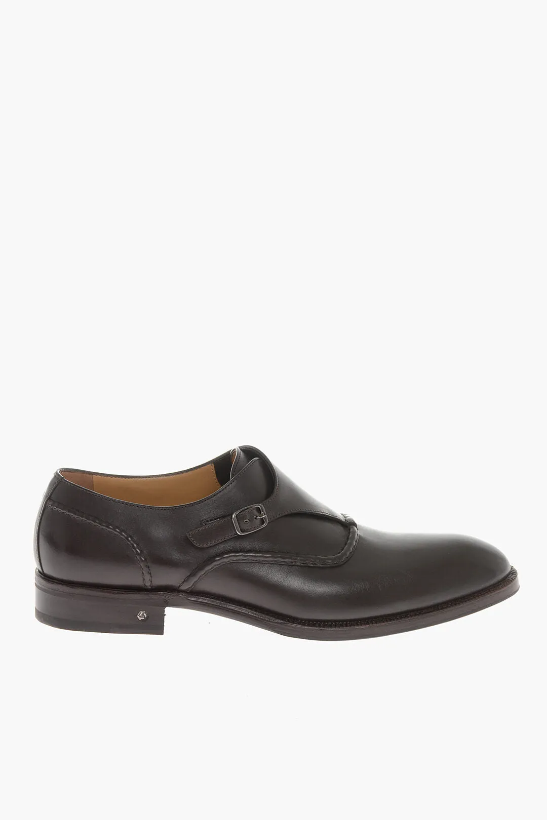 Testoni Solid Color Leather SANT'EULALIA Monk Shoes