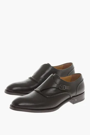 Testoni Solid Color Leather SANT'EULALIA Monk Shoes