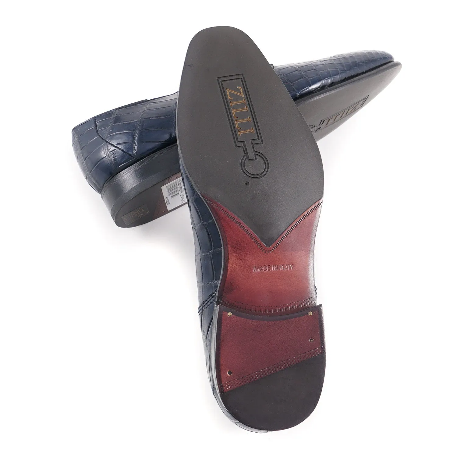 Zilli Beaver Fur Lined Crocodile Derby