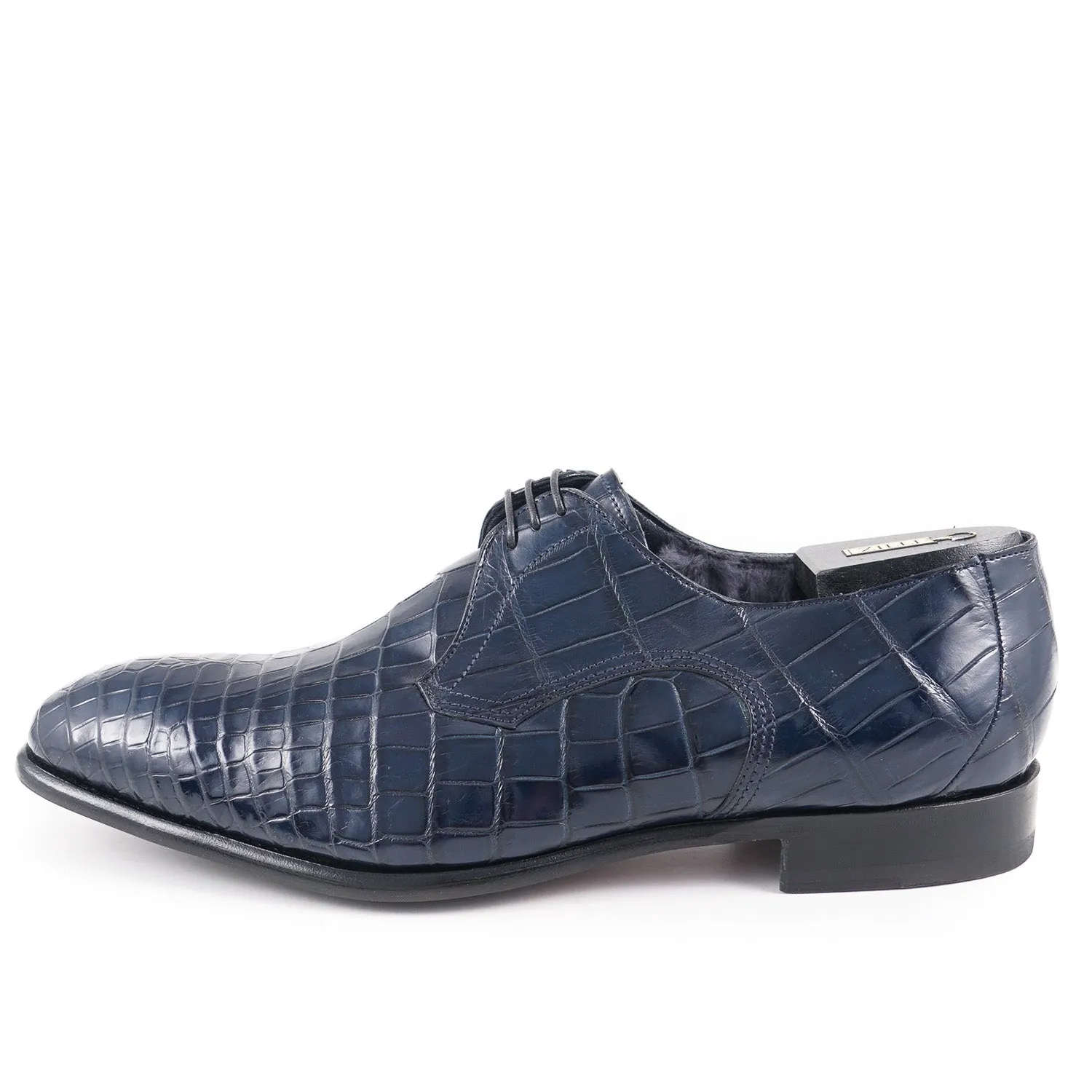 Zilli Beaver Fur Lined Crocodile Derby